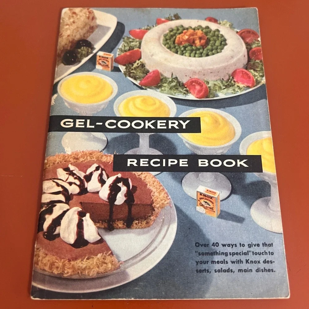 Vintage 1958 Knox Gel-Cookery Recipe Book Mid Century Retro Jello Molds Desserts